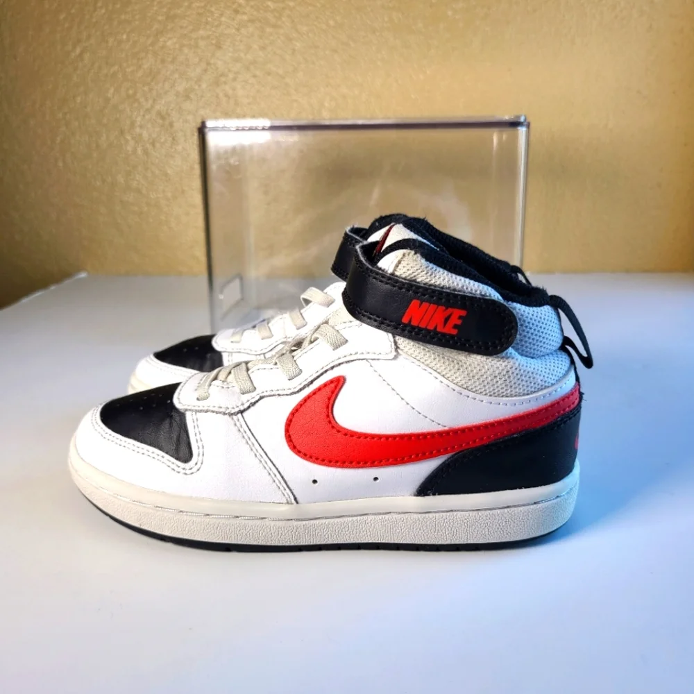 Nike Court Borough Mid 2 PSV 'White Black University Red'Kids Size 13C